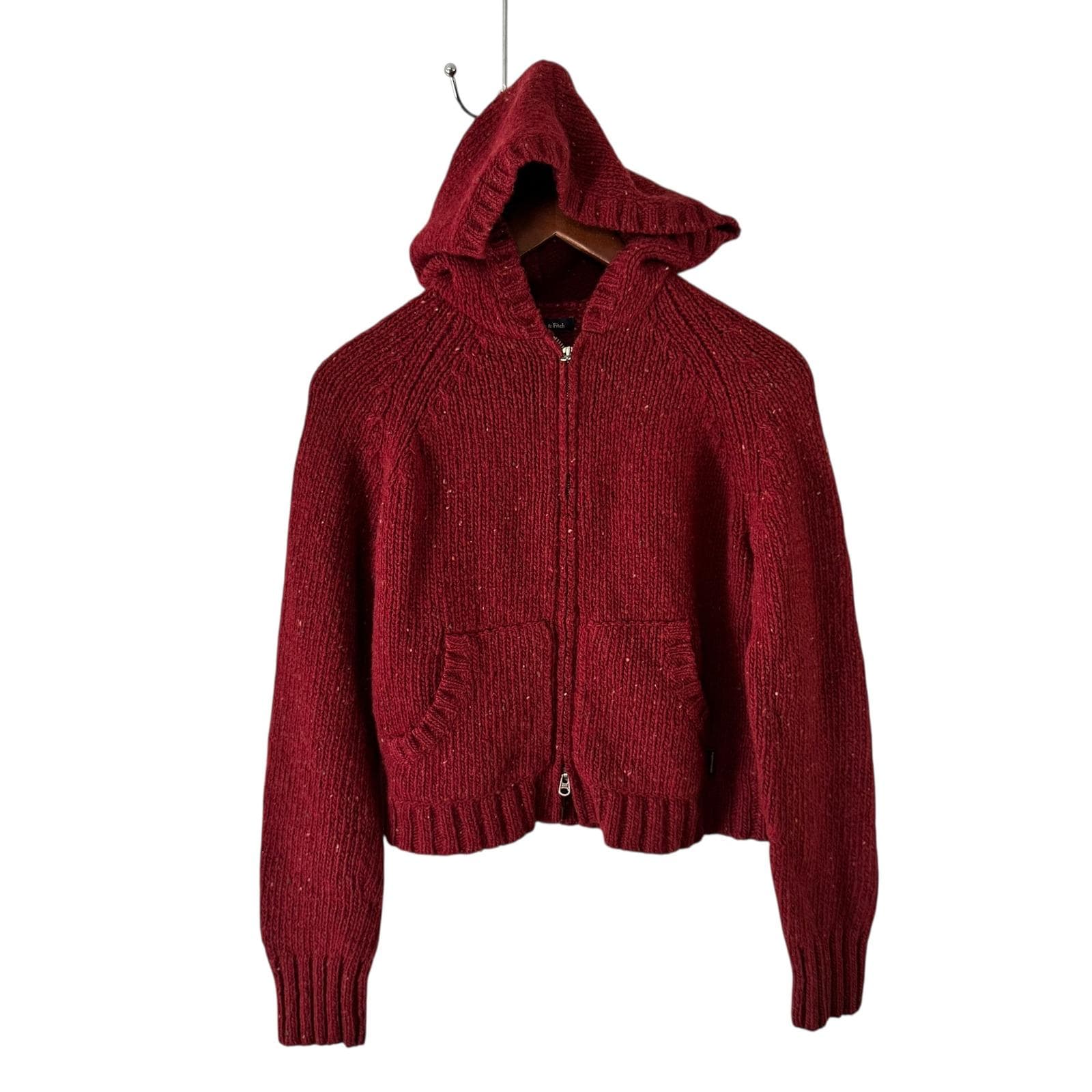 Abercrombie & Fitch Wollstrick-Zip-Up-Hoodie Cropped-Cardigan-Pullover L