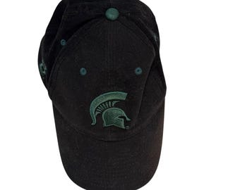 Michigan State Spartans Black Steve Barrys Embroidered Logo Baseball Cap One Siz