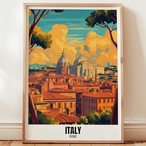 Poster di viaggio Italia - Roma - Poster da parete Italia - Roma - Download digitale stampabile - Stampa illustrativa Italia - Roma