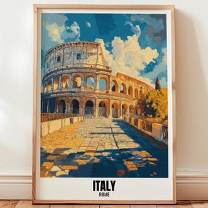 Poster di viaggio Italia - Roma - Poster da parete Italia - Roma - Download digitale stampabile - Stampa illustrativa Italia - Roma