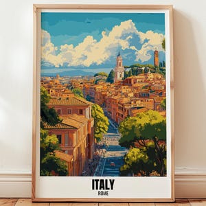 Poster di viaggio Italia - Roma - Poster da parete Italia - Roma - Download digitale stampabile - Stampa illustrativa Italia - Roma