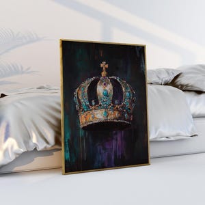 Baroque Jeweled Crown Printable Art – Royal Wall Decor, Antique Regal Poster, Instant Digital Print for Vintage Interiors
