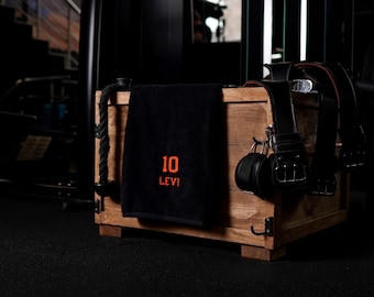 Toalla deportiva bordada personalizada - Nombre y número personalizados - Regalo para el gimnasio - Toalla personalizada 100% algodón natural
