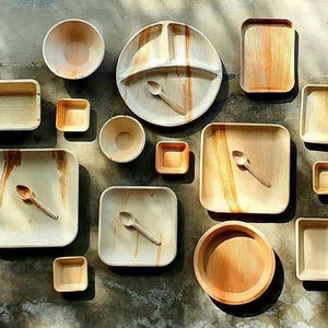 Palm Leaf Plates and Bowls – Eco-Friendly Areca Tableware Handmade in Vietnam