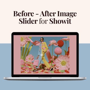 Showit Template – Before After Slider Code, Image Comparison Effect, Drag Reveal for Showit