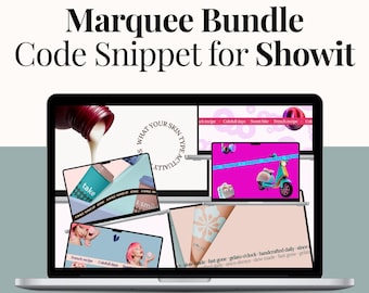 Showit Code-Snippet-Paket – 7 Laufschriftanimationen, Scrolltexteffekte für Showit-Websites