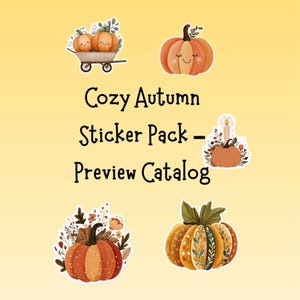 Cozy Autumn Sticker Pack: Fall Clipart PNG & SVG for Journaling (Digital Download)