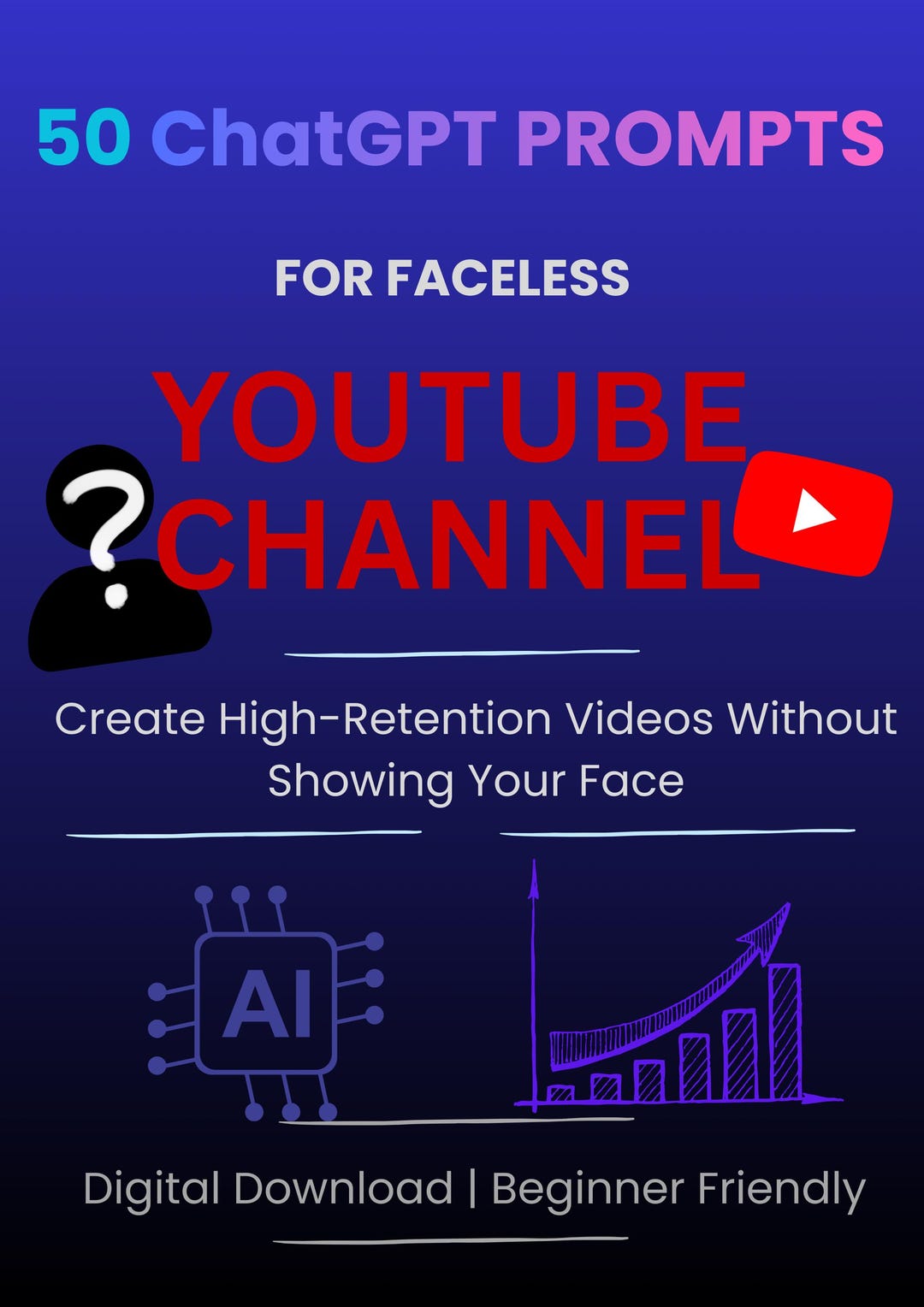 Face Less Video Operator Prompt 50 Chatgpt Prompts for Faceless Youtube Channels | High Retention ...