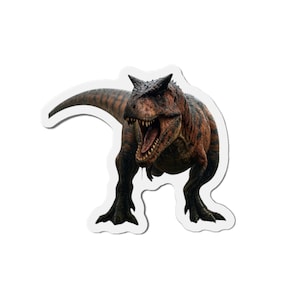 Carnotaurus gestanste magneet, dinosauruskoelkastdecor, prehistorische dierenmagneet, kinderkamerdecor, cadeau dinosaurusliefhebber