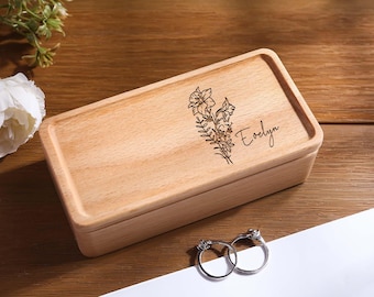 Organizador de joyas: estuche de viaje personalizado para mujer, regalo de dama de honor, organizador de joyas de madera, joyero de madera personalizado, joyero.