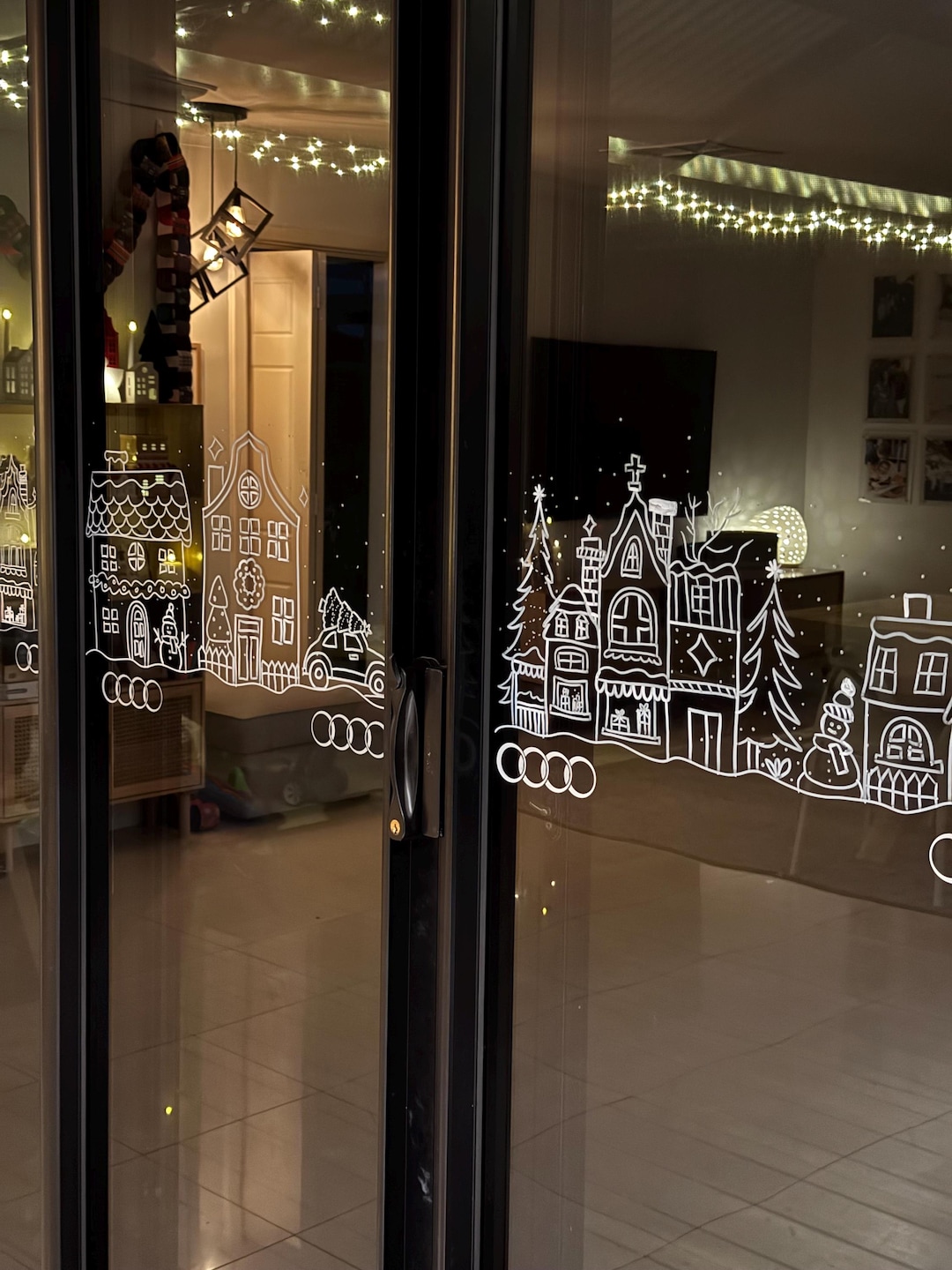 Christmas House Scene Stencil Holiday Window PDF Digital Download