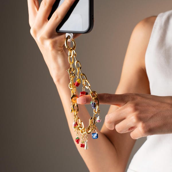 Personalized Phone Charms, Phone Chain, Phone Wristlet, Phone Strap, Phone Charm, 14k Gold Plated Jewelry, Mother's Day Gift, Diy Jewelry