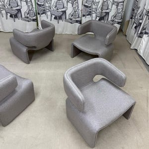 Sculptural Upholstered Lounge Chair: Modern Curved Accent Seating