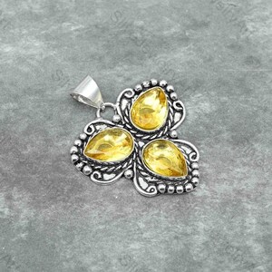 Citrine Pendant, Citrine Gemstone, Bohemian Jewelry Handmade 925 Sterling Silver Jewelry Christmas Gifts Pendant Jewelry For Wedding