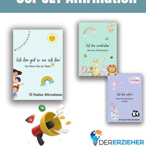 Set di 3 affermazioni | Diario della gratitudine, barattolo delle affermazioni e carte delle affermazioni