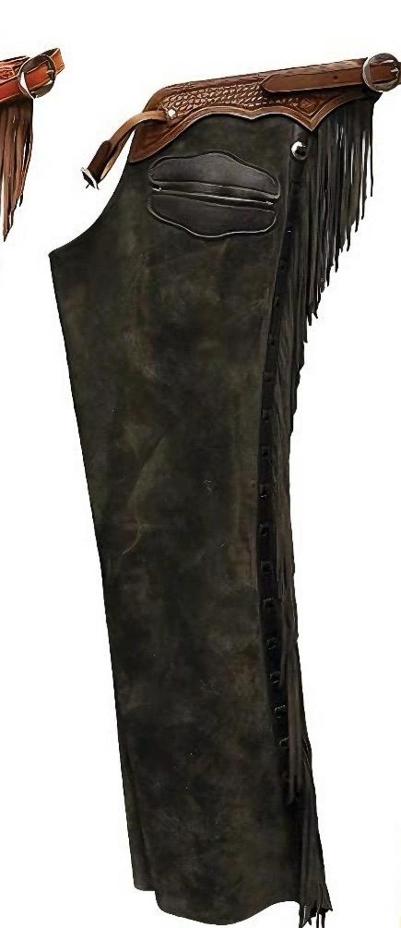 Handmade Suede Leather Chaps: Western Horse Riding Pants image 4