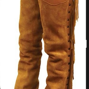 Handmade Suede Leather Chaps: Western Horse Riding Pants image 3