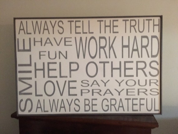 Always Tell The Truth Sign24x36 Sign Kitchen Signs Fixer Etsy