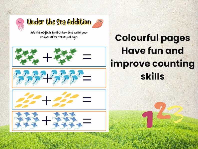 Fun Kindergarten Math Printable, Counting & Matching Worksheets for ...