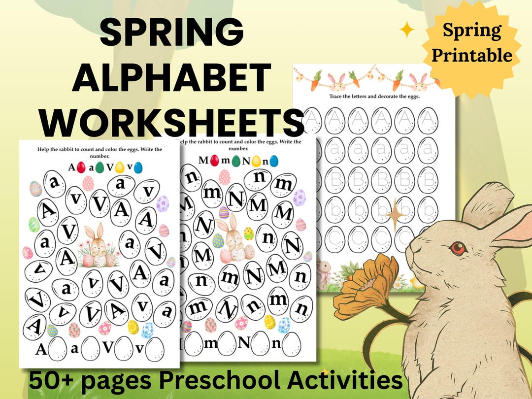Spring Abc Worksheet Spring Alphabet Worksheets for Preschool | Easter Letter Tracing ...