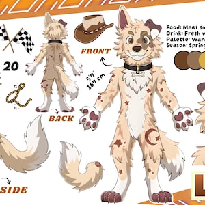 Custom Furry Reference Sheet: Fursona Ref Sheet, Furry Art Commission, Fursuit Design, Furry adopt, Anthro Reference sheet, OC Art