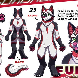 Furry Reference Sheet: Fursona Ref Sheet, Furry Art Commission, Furry adopt, Anthro Reference sheet, OC Art, Fursuit Design