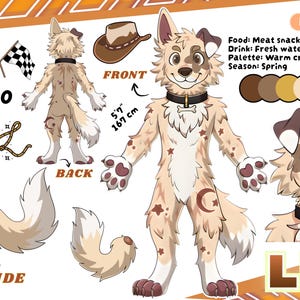 Custom Furry Reference Sheet: Fursona Ref Sheet, Furry Art Commission, , Fursuit Design, Furry adopt, Anthro Reference sheet, OC Art