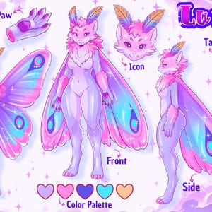 hoja de referencia furry: hoja de referencia fursona, comisión de arte furry, adopción furry, arte OC, hoja de referencia anthro