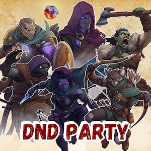 Custom Dnd party, Dnd Commission, CUSTOM DND Character, DnD Reference Sheet, Dnd Group, DnD Character Commission, DnD Campaign,DnD party Art