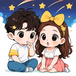 Custom Kawaii Portrait, Couple Portrait, Chibi Kawaii, Chibi Character, Chibi portrait, Chibi Emotes, Chibi Pngtuber, Personalized Gift