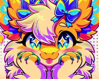Immagine del profilo furry personalizzata, commissione artistica furry, immagine del profilo fursona, icona personaggio antropomorfo