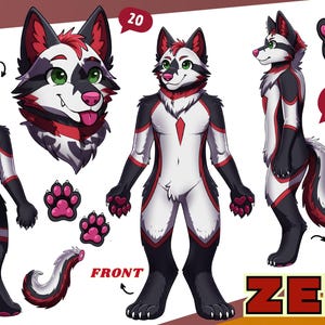 Custom Furry Reference Sheet: Fursona Ref Sheet, Furry Art Commission, Furry adopt, Anthro Reference sheet