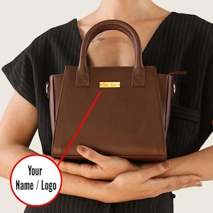 Bolso de cuero para mujer hecho a mano y personalizado, carteras y bolsos de cuero genuino para mujer, personalización de logotipo personalizado, regalo de cumpleaños para festivales.