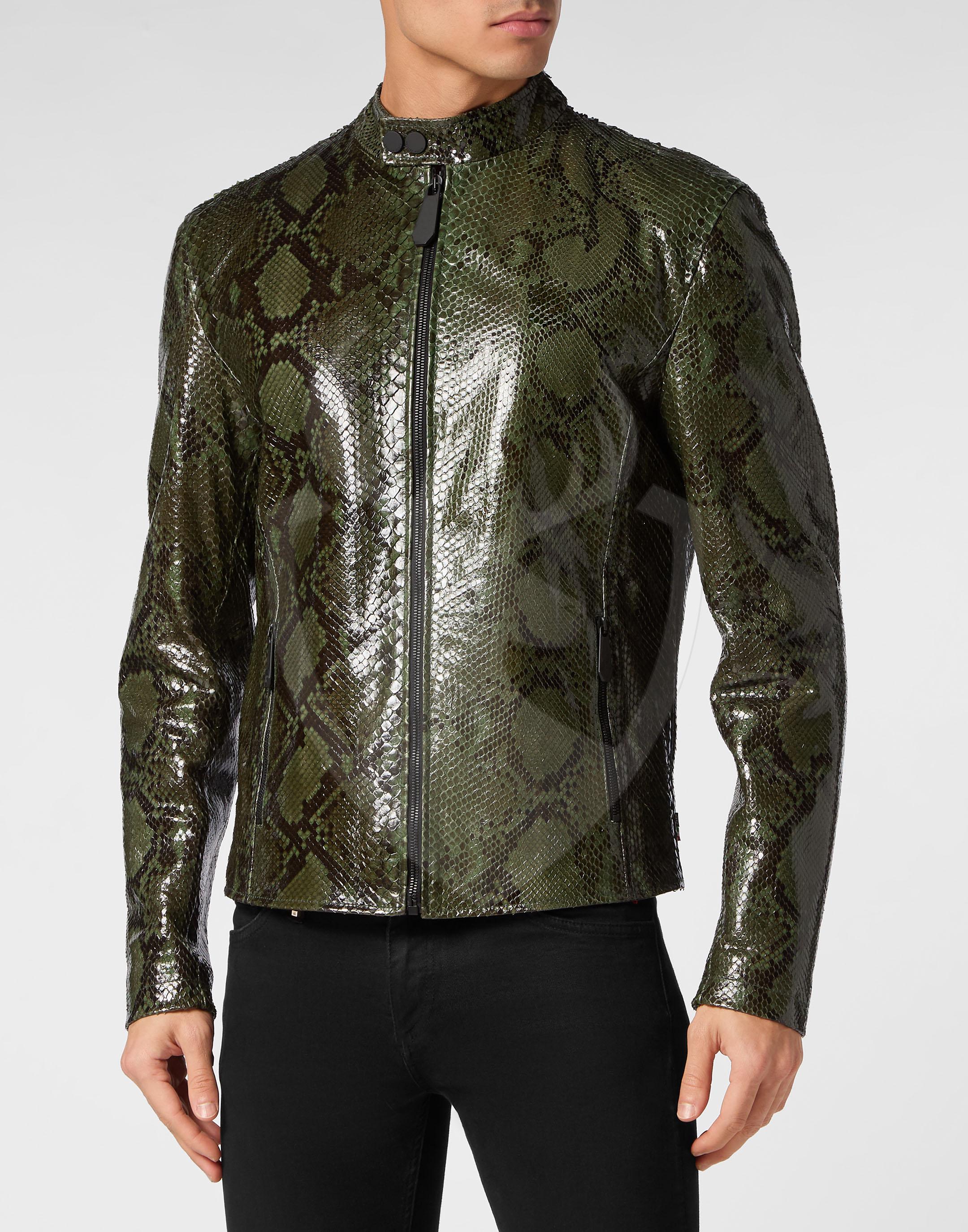 00s snake leather fur jacket 黒蛇 LGB 14th Snake Skin Leather Jacket — Hide Out Leathers