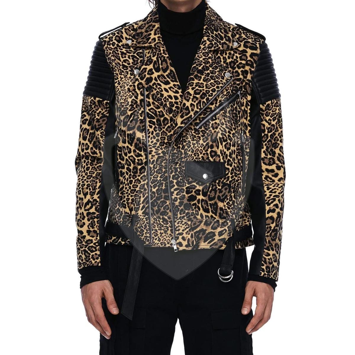 Leopard Print Leather Jacket - Etsy