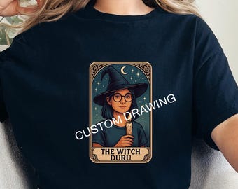 Personalized Witch Shirt – Custom Name Halloween Tee | Vintage Tarot Witchy Art T-shirt