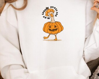 Spooky Goose Halloween Hoodie: Funny Pumpkin Graphic