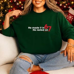 Original Six Seven T-Shirt | Genesis 1-2 Creation Story Six/Seven Meme Tee image 9