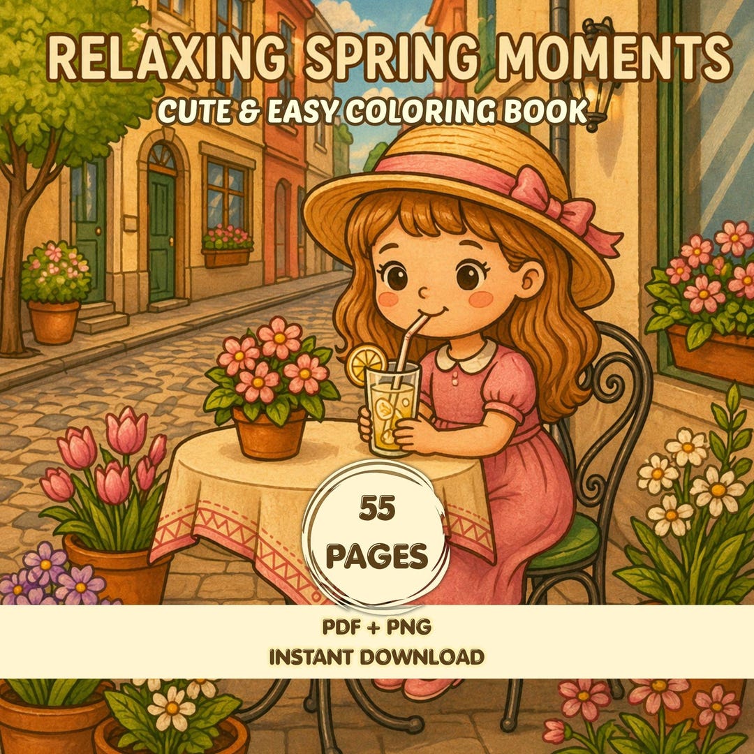 55 Cozy Spring Girl Coloring Pages – Relaxing Moments, Bold Designs ...