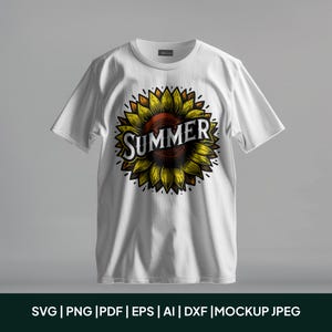 Sommer Sonnenblume SVG - süße Blumenschnitt-Dateien für Silhouette, Sommer-Dekor, kommerzielle Nutzung, Geschenk für sie, DIY Blumenkunst, Design für T-Shirt