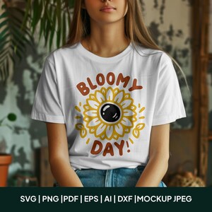 Sonnenblume SVG Cut Datei für Cricut & Silhouette, Hand gezeichnet Floral Design, Instant Download, Sommer Dekor Clipart, DIY Handwerk Projekt