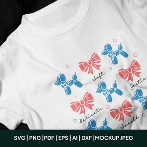 Preppy Ballon SVG Clipart für Cricut & Silhouette, niedlichen ästhetischen Party-Dekor, Scrapbooking, T-Shirt Design Cut File, Hund Aufkleber Design