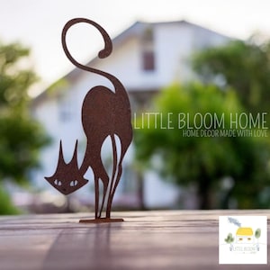 Estaca de gato para jardín, estaca de metal, estaca decorativa para jardín, decoración de metal para jardín, decoración de jardín exterior, decoración de jardín, estaca decorativa para jardín
