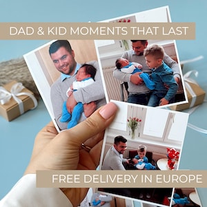 Regalo Día del Padre Imán Foto Personalizado Imán Nevera para Papá de Esposa o Hijos Tamaño Cartera Regalo con Foto Personalizada