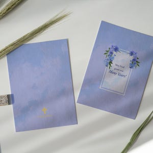 Vele jaren! Blauwe orthodox-christelijke wenskaarten (1, 10, 30 en 50 stuks)
