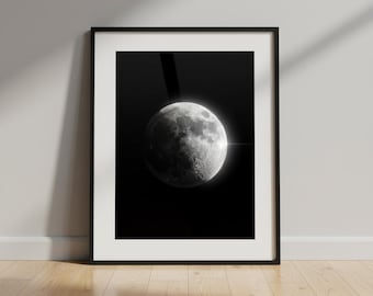 Photorealistic Moon Print | Lunar Photography, Space Art (Digital Download)