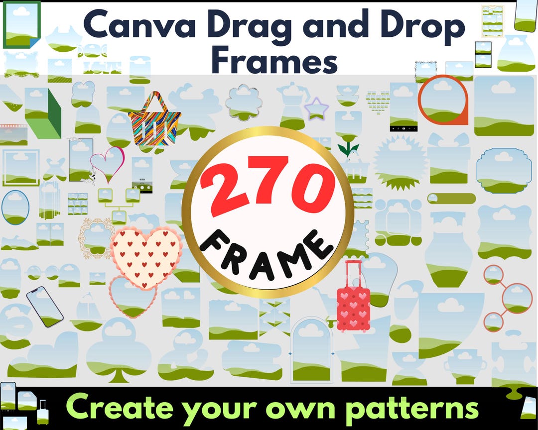 Buy 270 Canva Drag & Drop Frames Bundle | Editable Templates, Digital ...