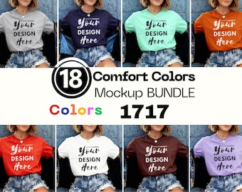 18 Color T-Shirt Mockups | Comfort Colors 1717 Mockup Bundle | Outdoor Natural Light | Shirt Mock-up