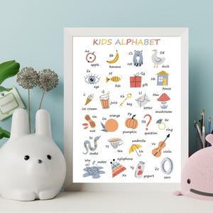 Maanden van het jaar-poster, kinderkalender muurkunst, voorschoolse maanden print peuter, educatieve poster, Scandinavische kinderkamer print,