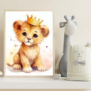 Affiche cool de livres pour enfants, décoration de chambre de bébé, art mural, planètes mignonnes pour chambre d'enfants, beaux amis, art mural pour chambre d'enfants, photo de lion